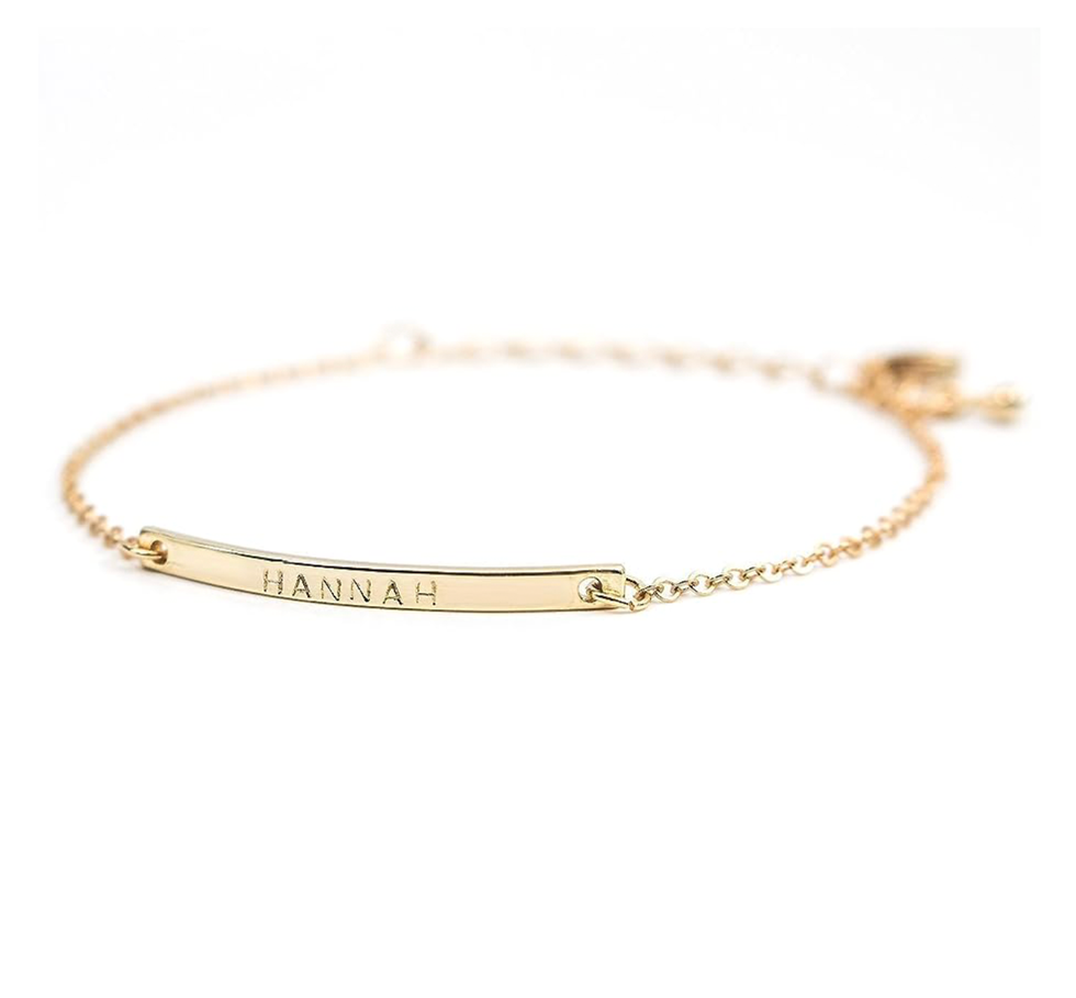 16K Gold Your Name Bar Bracelet 