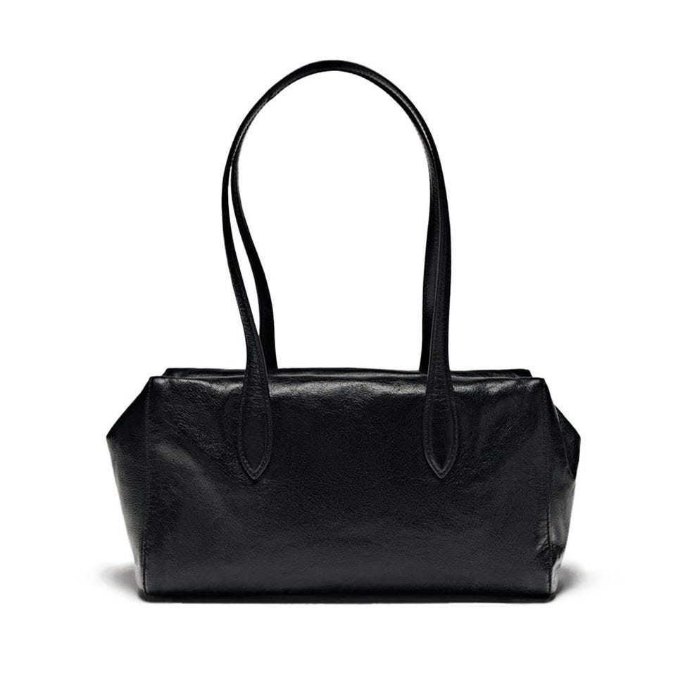 Crackled Nappa Satchel Bag