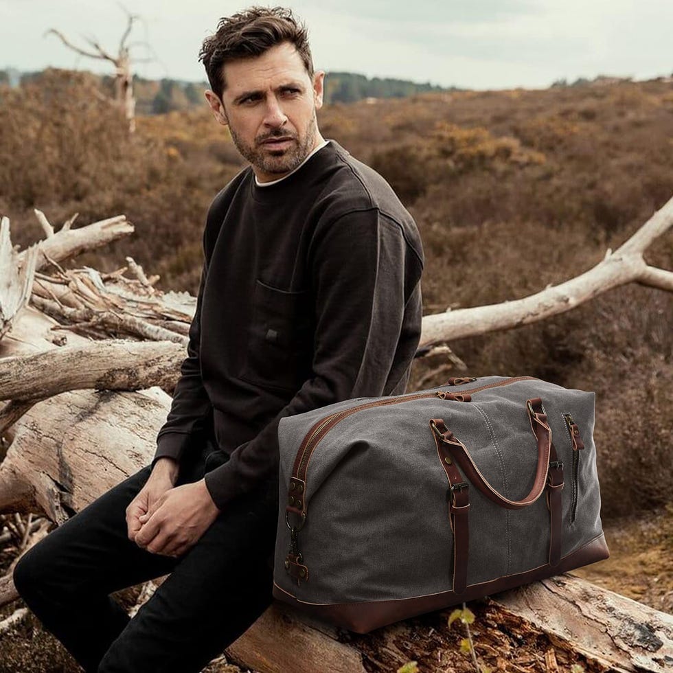 Oversized Leather Canvas Duffel