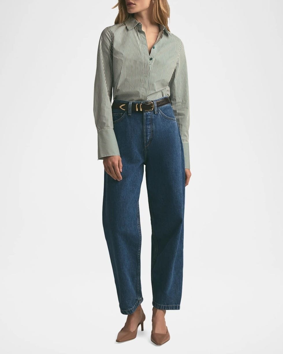 The Nikki Mid Rise Barrel Jeans