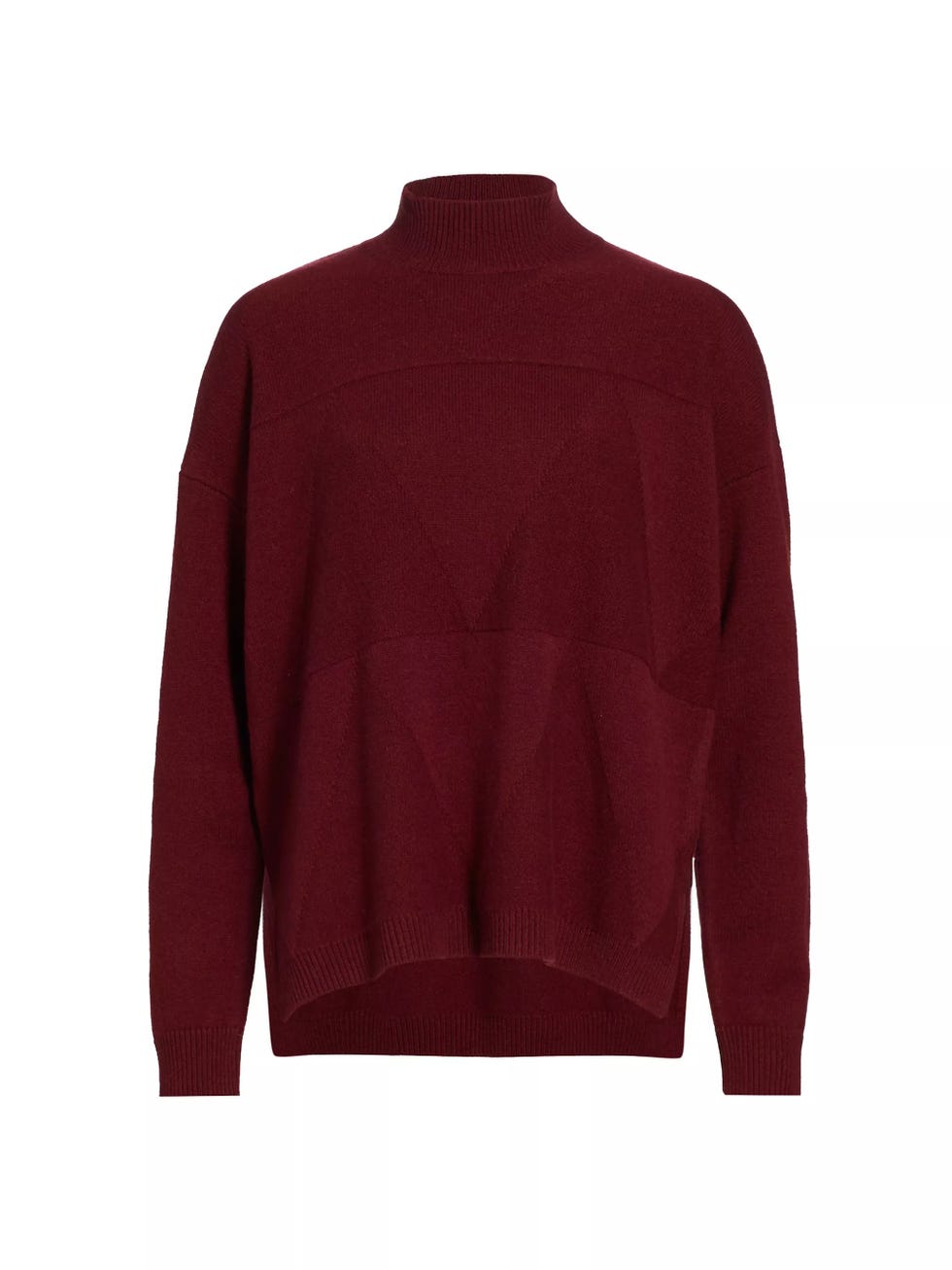 Triangle Stitch Turtleneck Sweater 