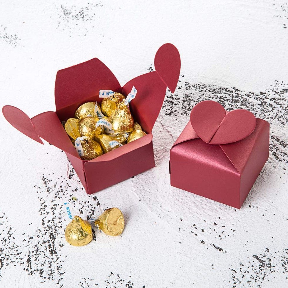 Burgundy Valentine's Day Favor Box 