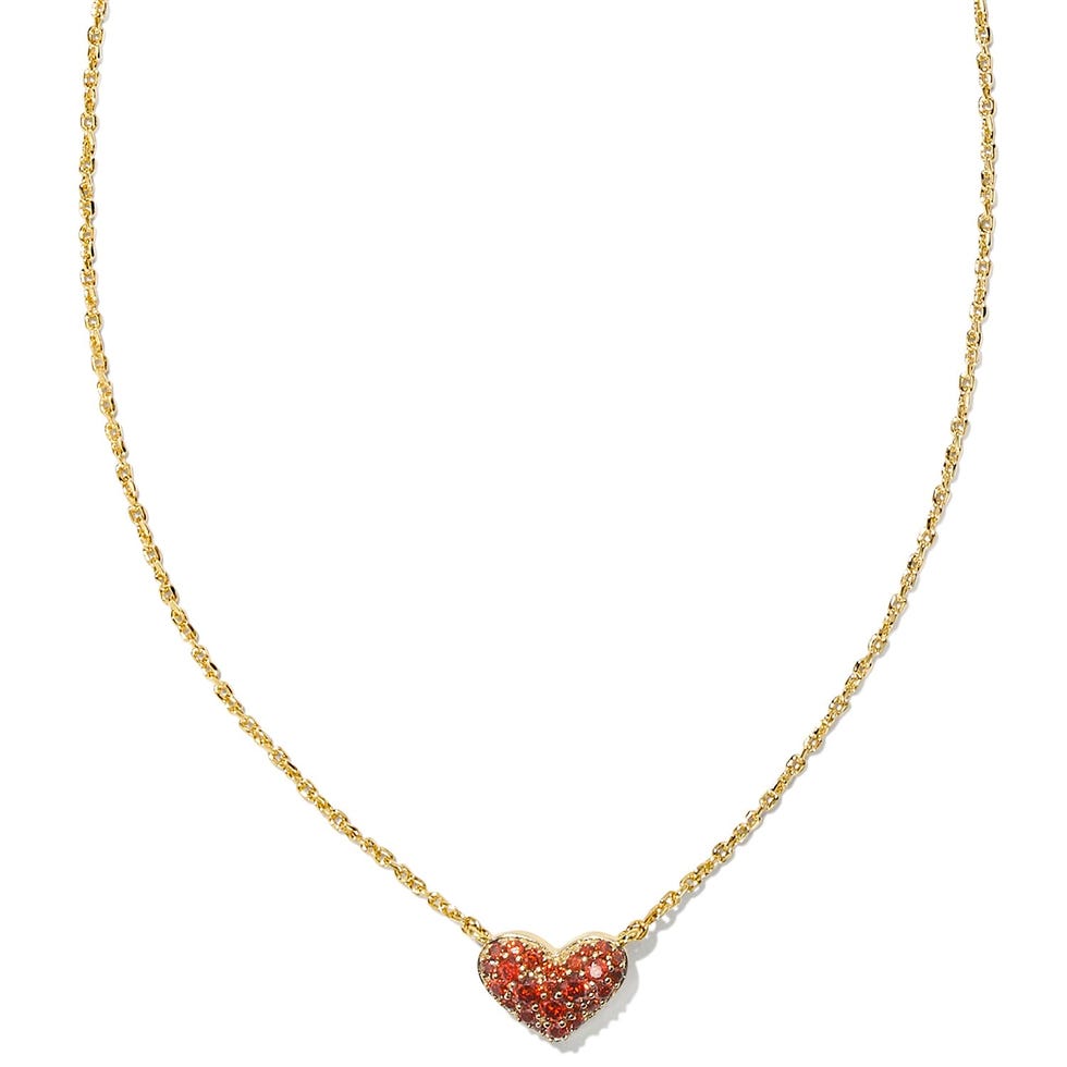 Ari Pave Crystal Heart Gold-Plated Necklace
