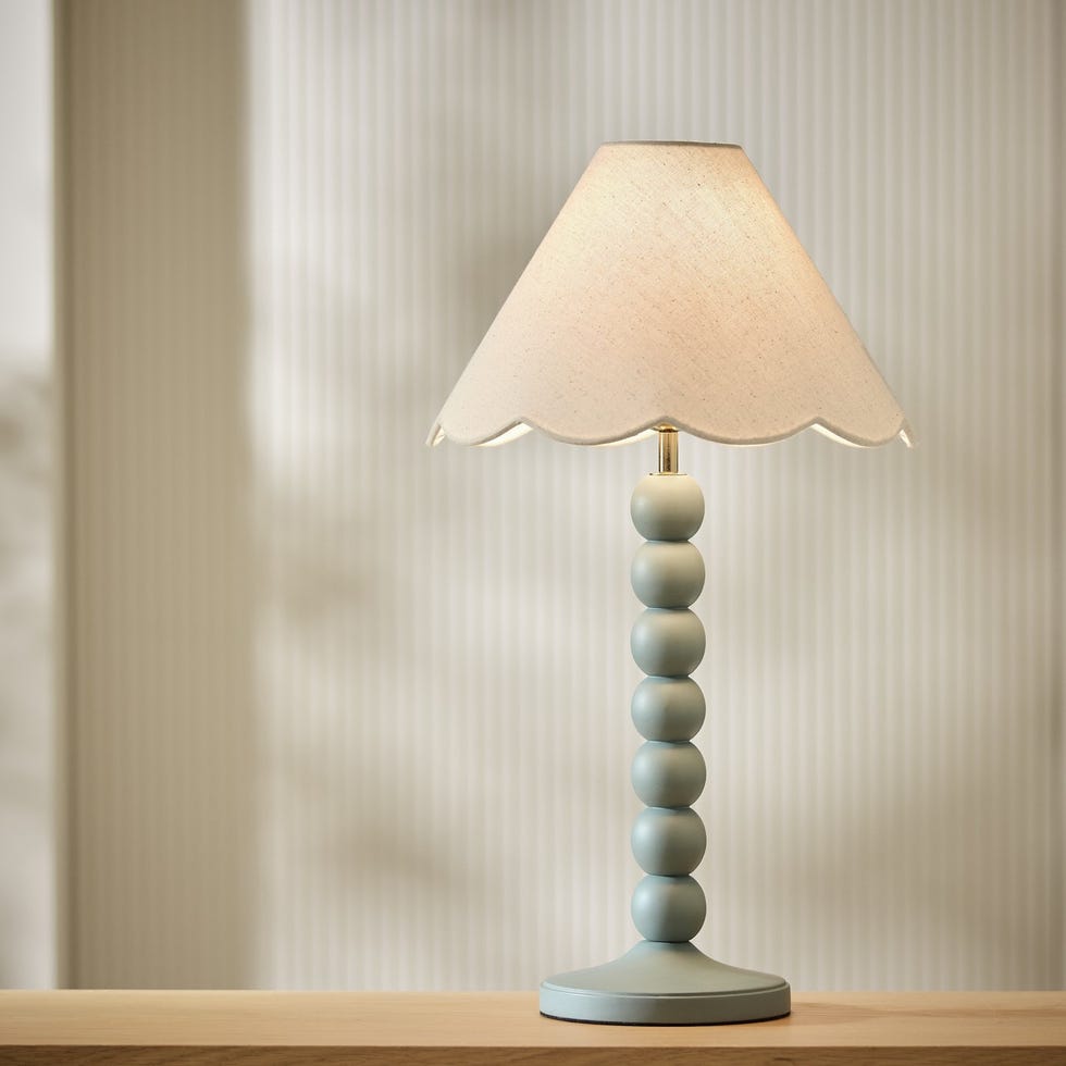 Bobbin Mango Wood Table Lamp Base Only - Blue