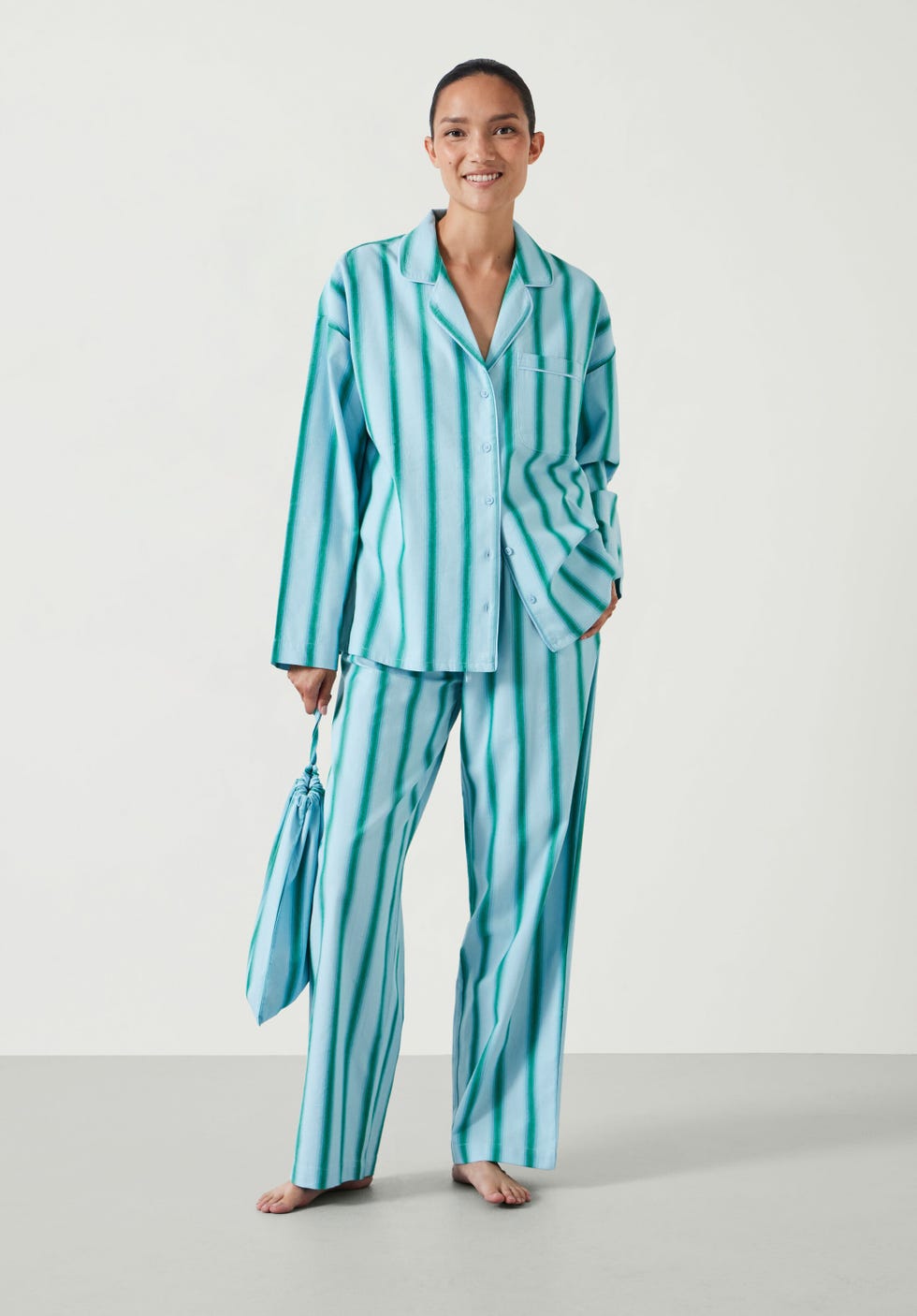 Amita Brushed Cotton Stripe Pyjamas