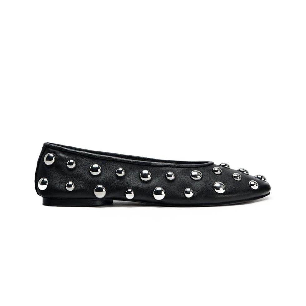 Studded Leather Ballet Flats