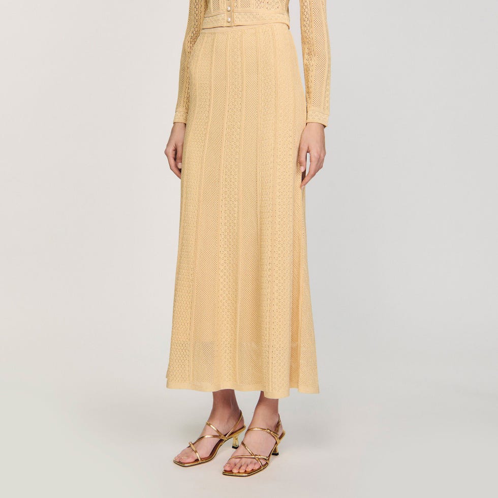 Pointelle Knit Maxi Skirt