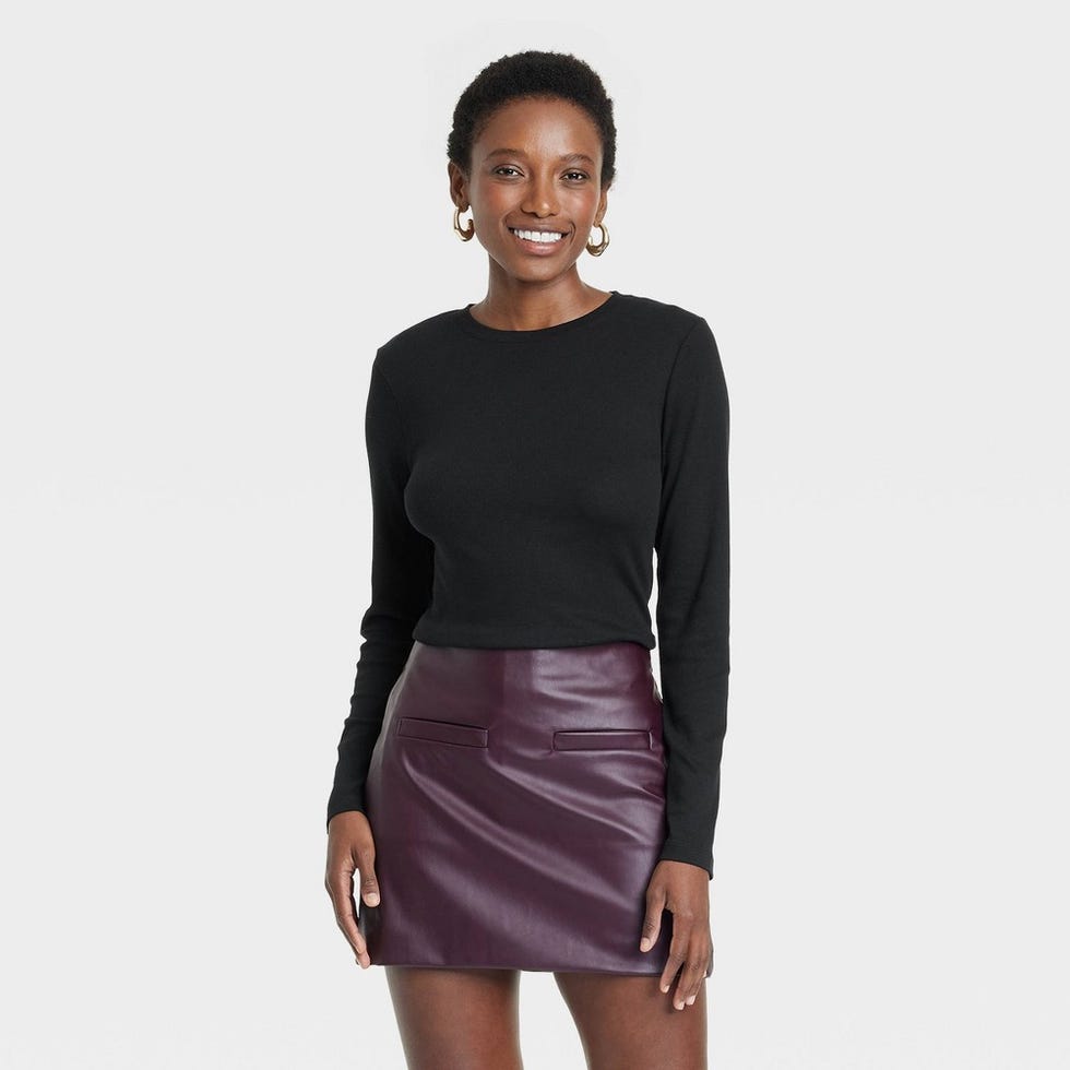 Slim Fit Long Sleeve Ribbed T-Shirt