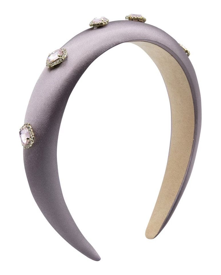 Diadema de raso con cristales