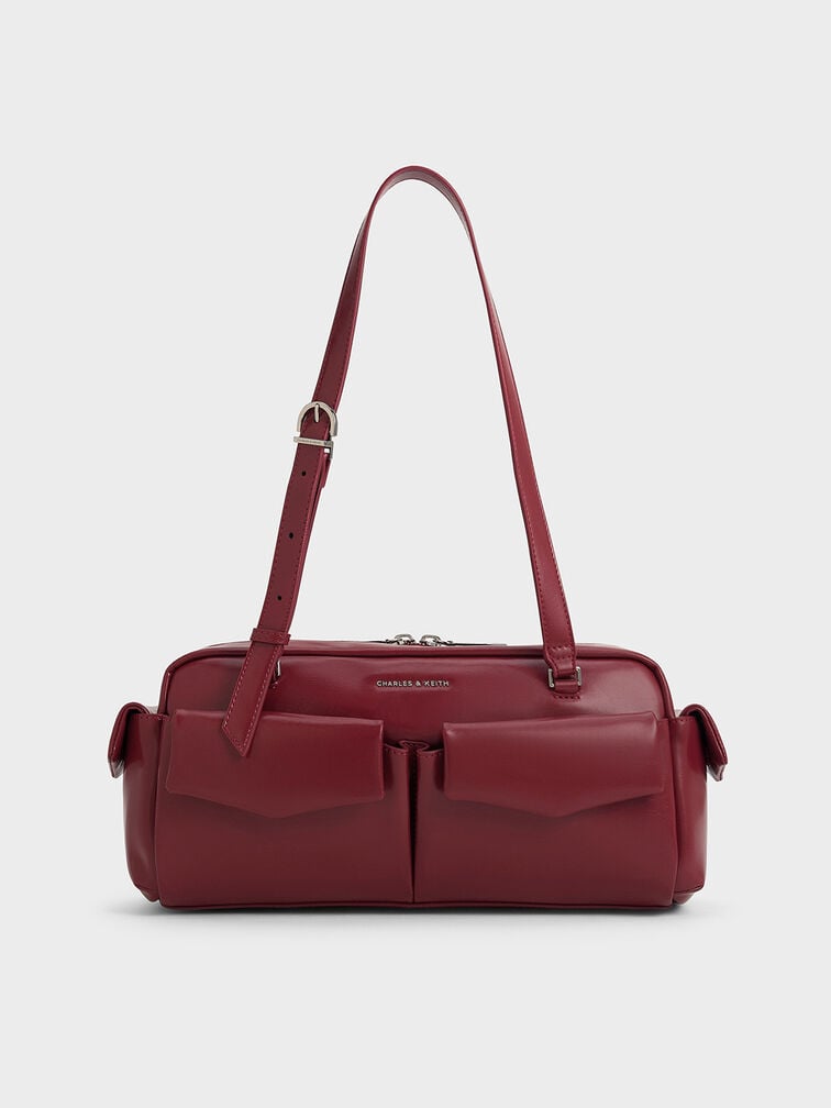 Rachel Elongated Multi-Pocket Shoulder Bag