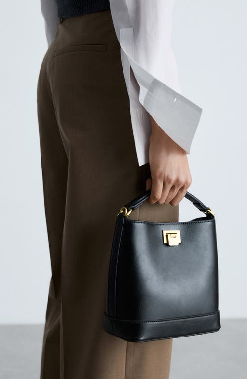 Mini Faux Leather Top Handle Bag