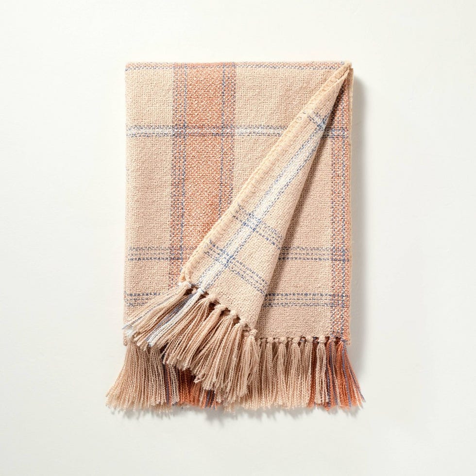 Woven Plaid Throw Blanket
