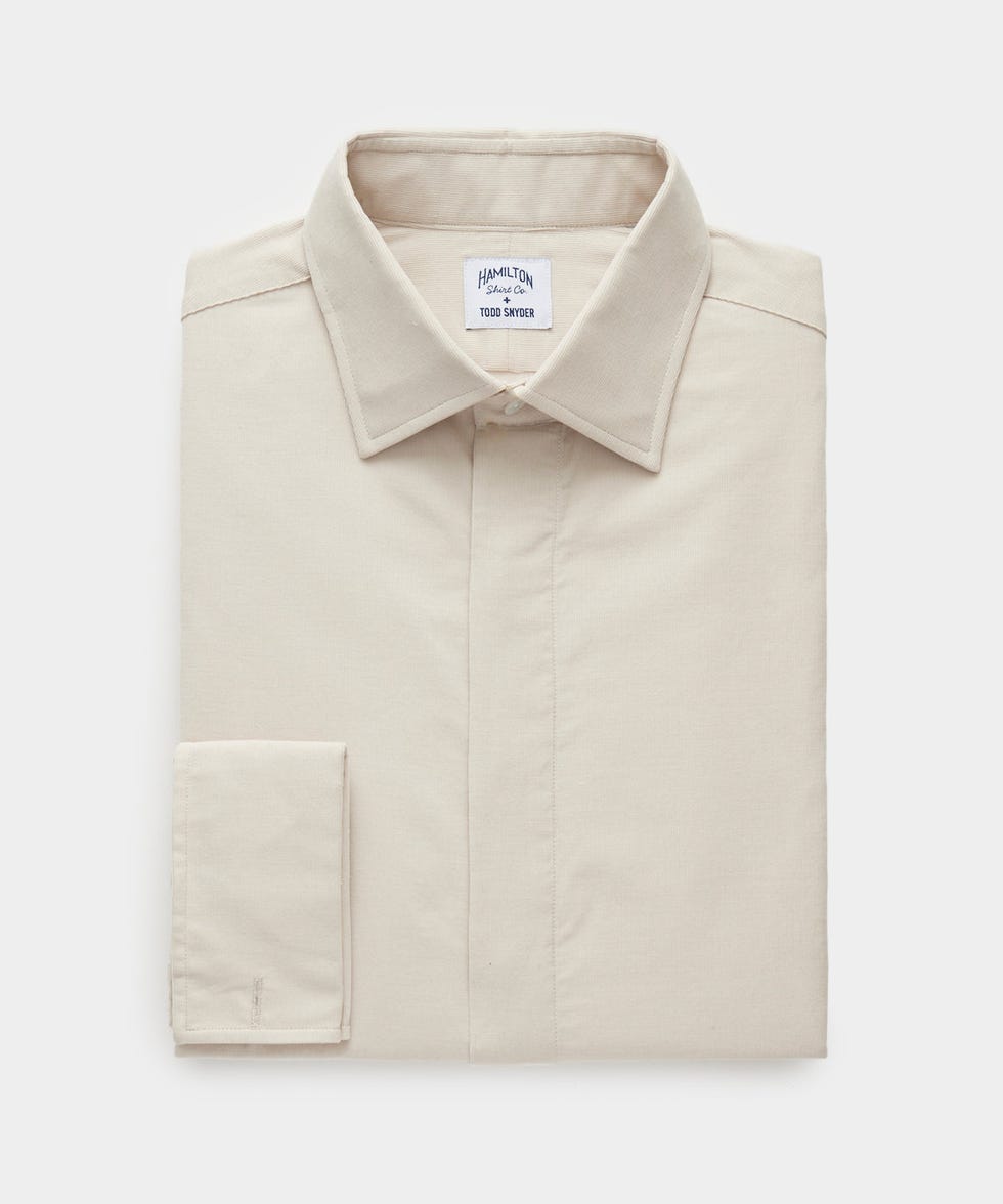 x Hamilton Corduroy French Cuff Tuxedo Shirt