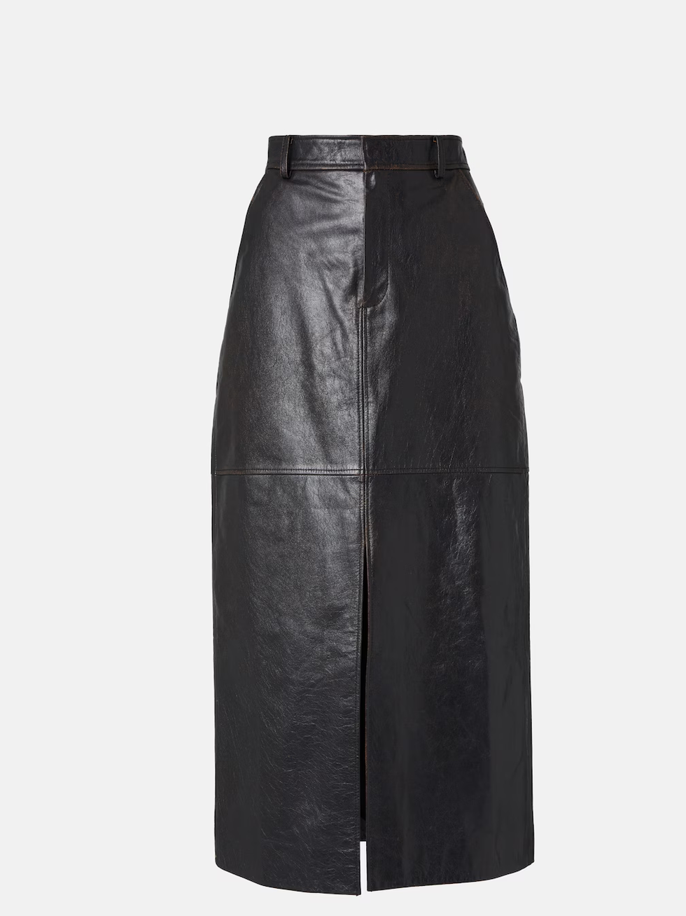 Leather pencil skirt