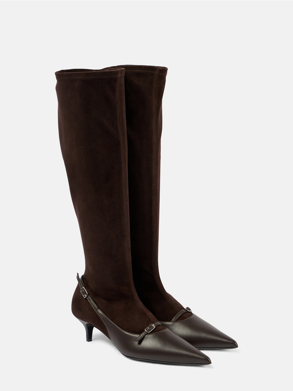 Leather slingback pumps with socks