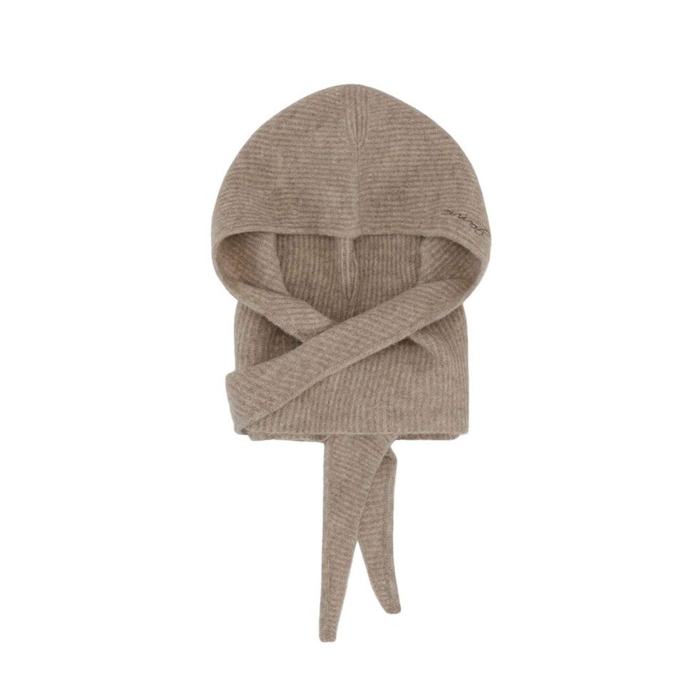 Brown soft wool balaclava