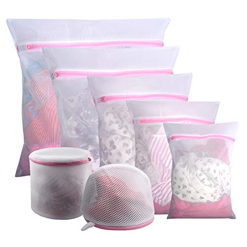 Gogooda 7PCS Mesh Pink Reusable Laundry Bags