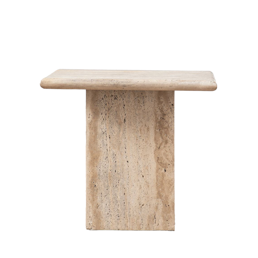 Travertine Side Table