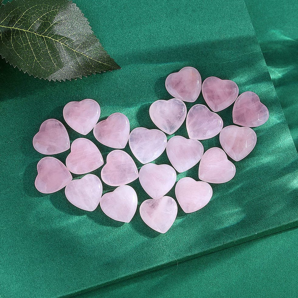 Rose Quartz Heart Crystals (20 Pack)