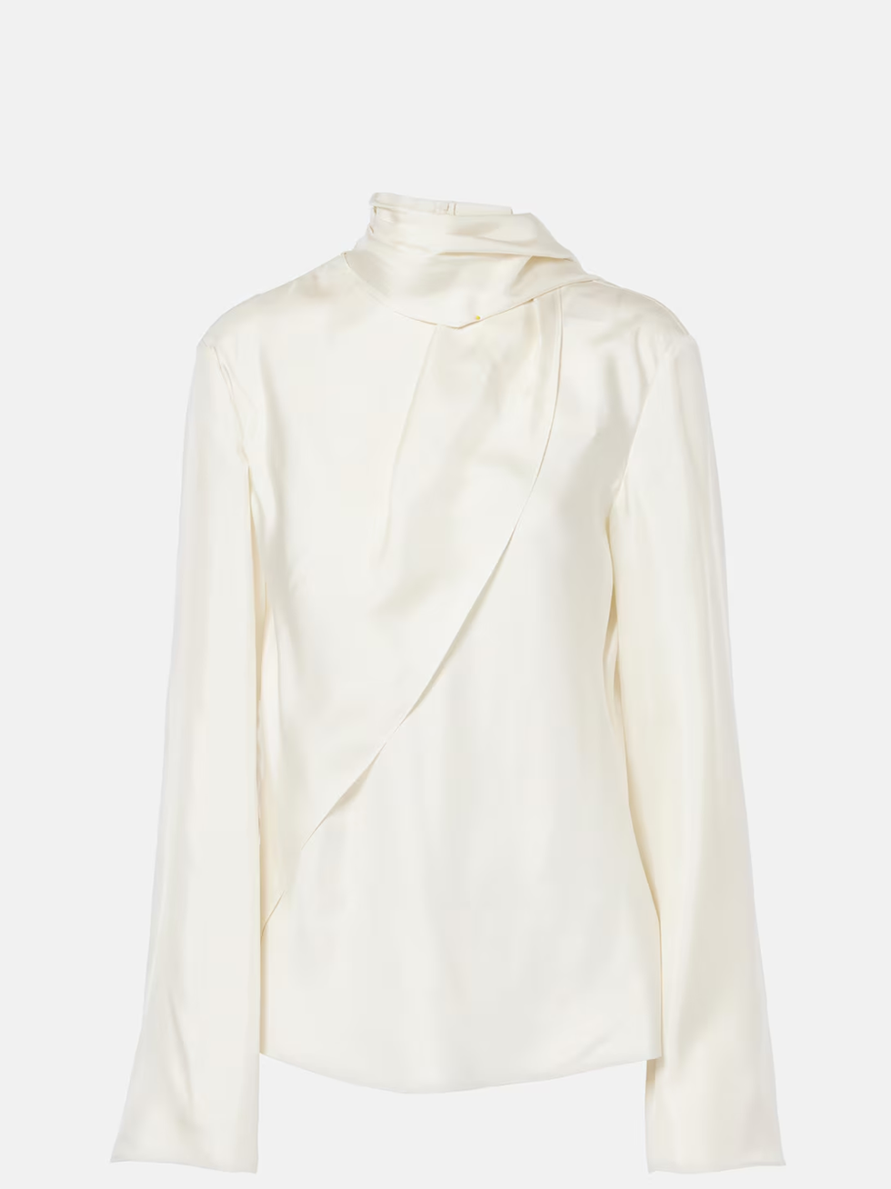 Scarf-detail silk foulard blouse