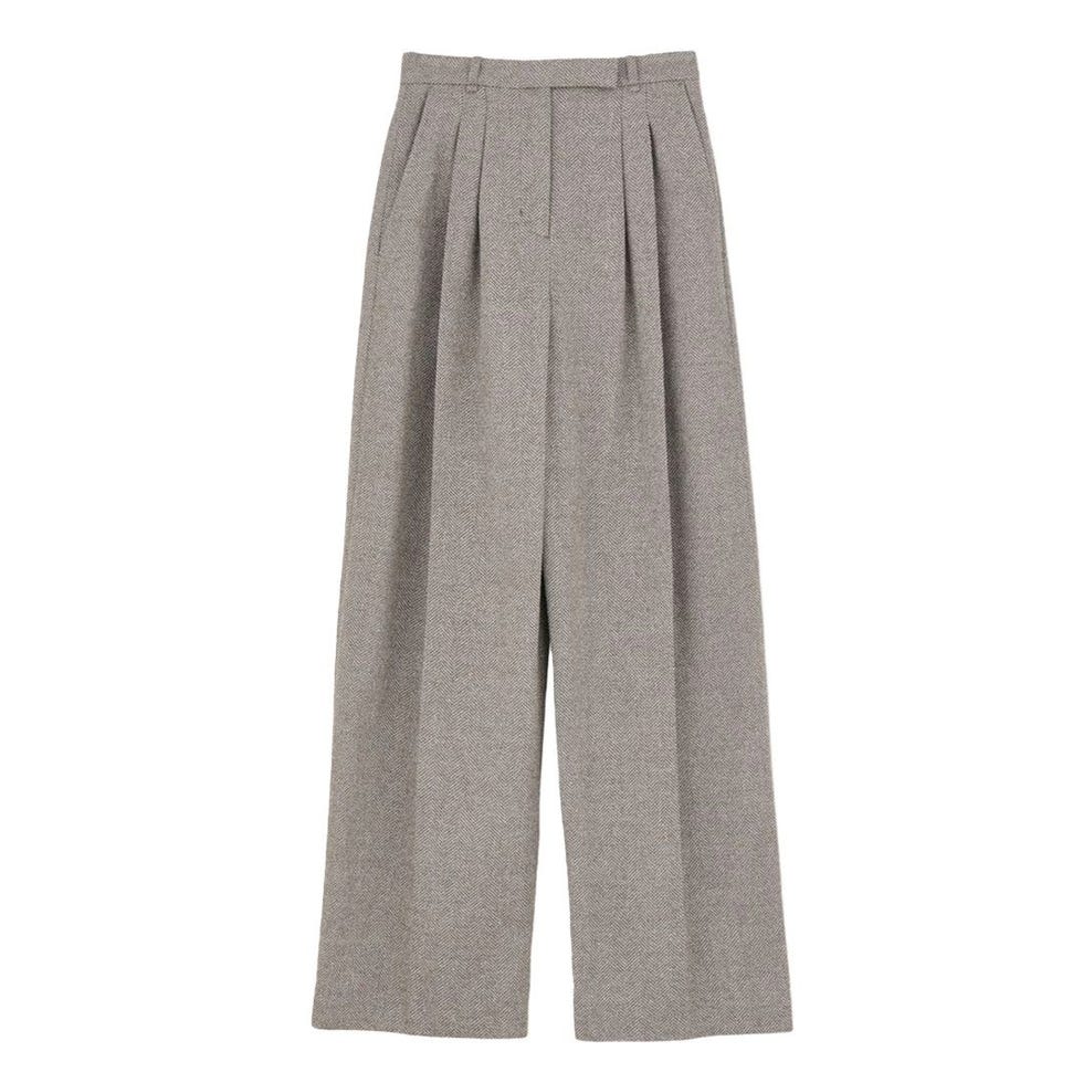 Pemma Herringbone Wool-Blend Pants