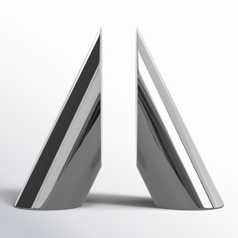 Glass Pyramid Shaped Non-Skid Bookends