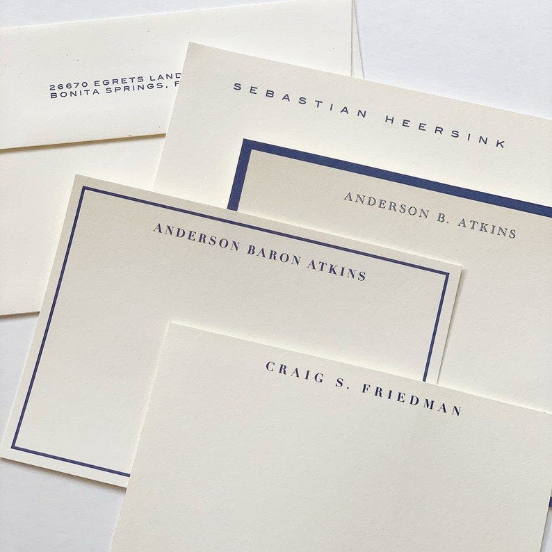 Men's Stationery by Kate Chambers Designs