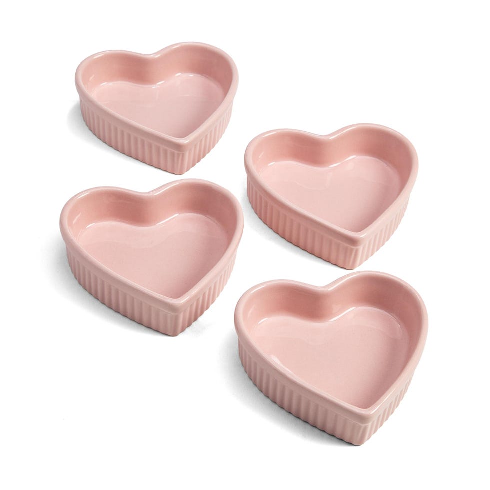 4-Piece Heart-Shaped Ramekin Set