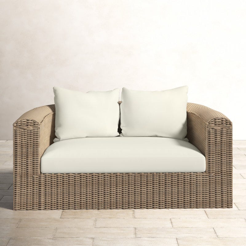 Fuson Wide Outdoor Wicker Loveseat