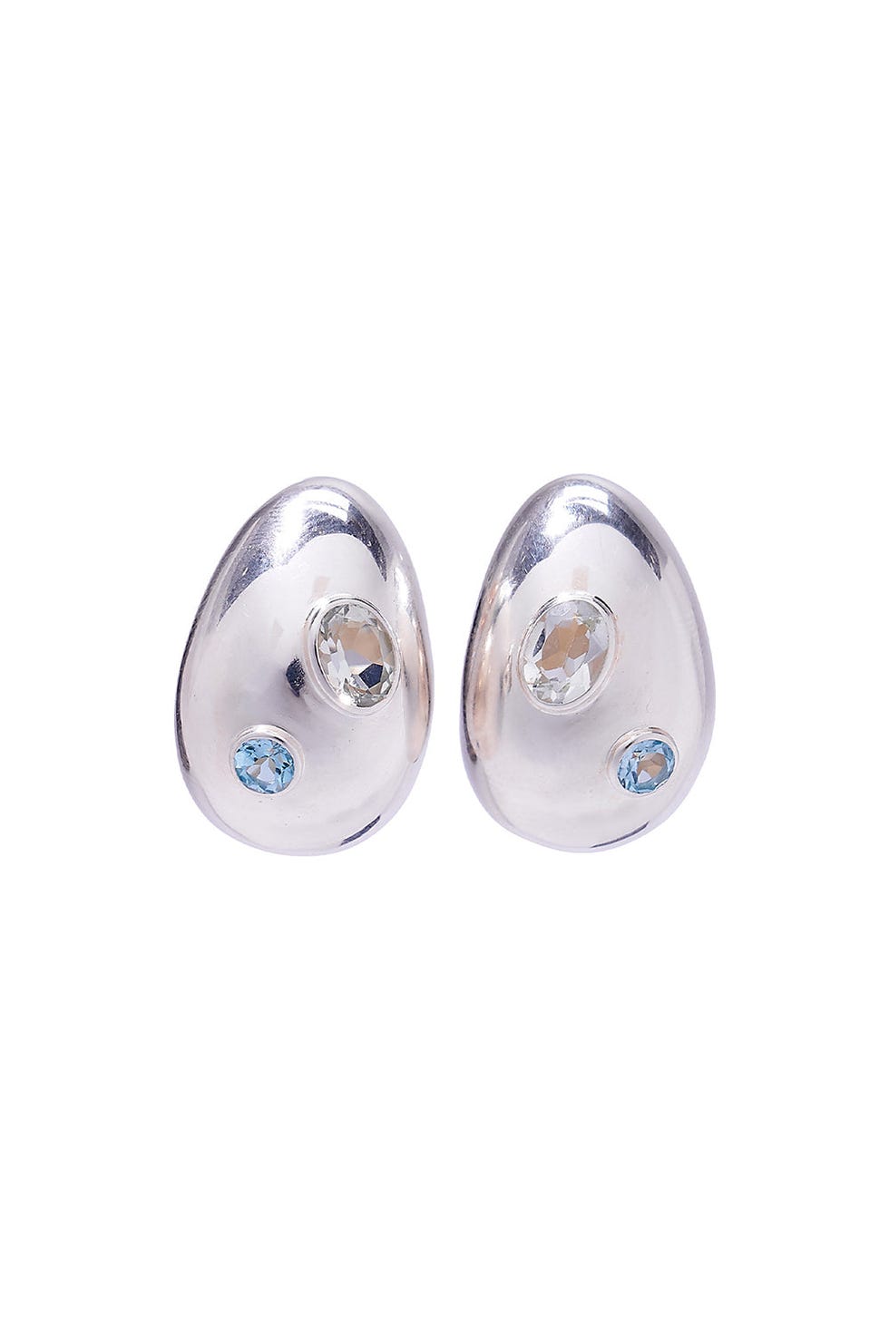 Studded Silver Mini Arp Earrings