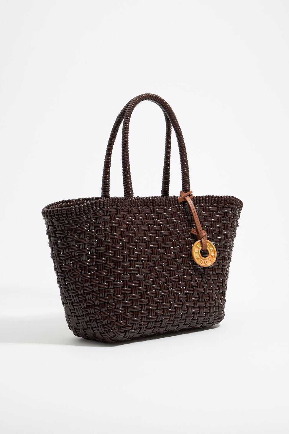 - Bolso shopper trenzado chocolate