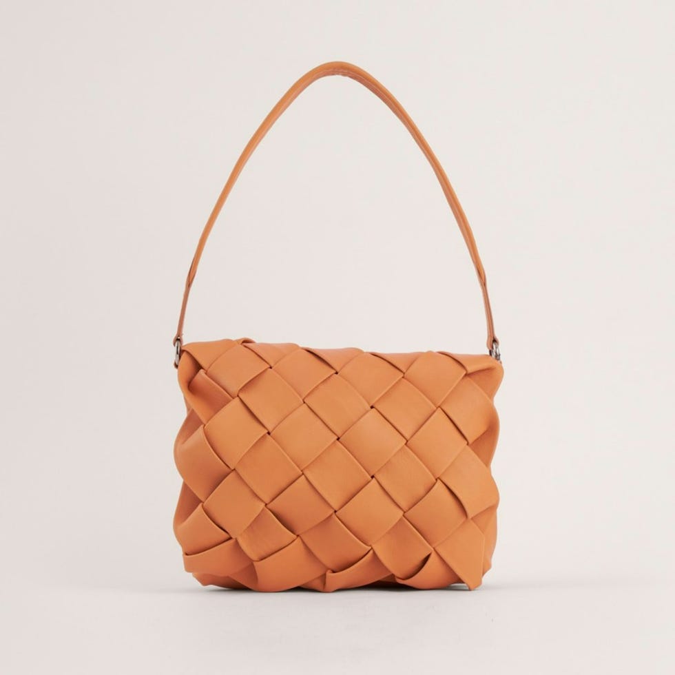 - Bolso trenzado mediano mandarina
