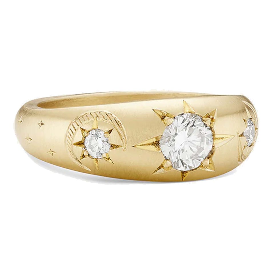 Crescent moon ring