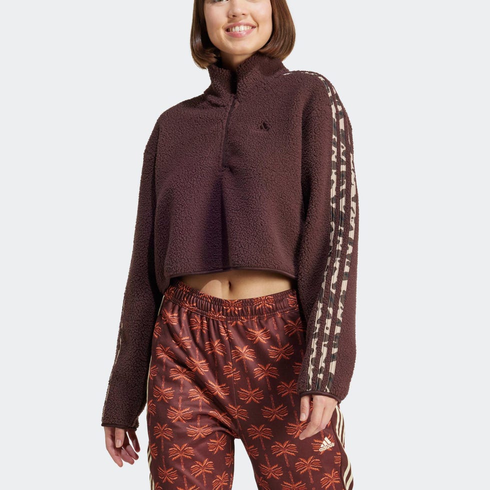 Felpa Adidas Donna Palestra Cropped Traspirante 3 Strisce