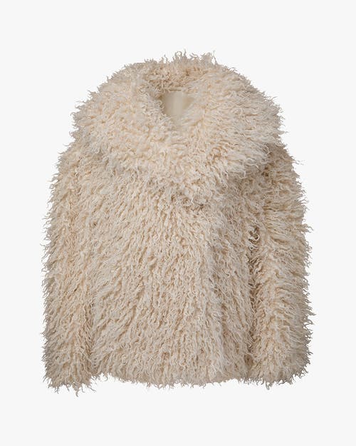 Shawl Collar Faux Fur Coat