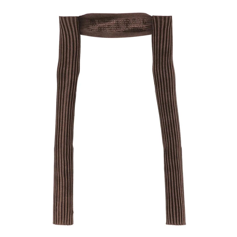 Brown Rib-Knit Bolero
