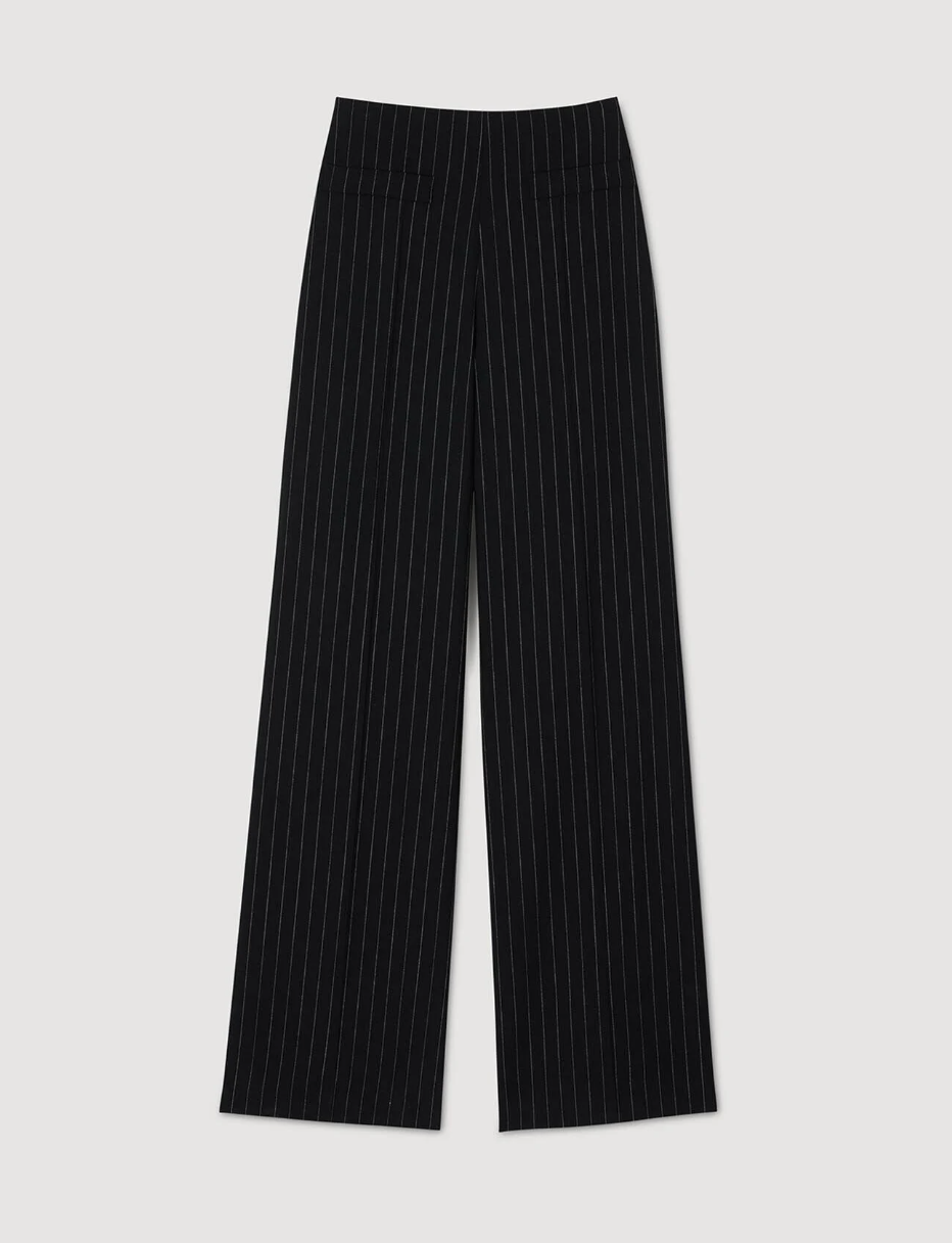 Pantalón recto con rayas finas