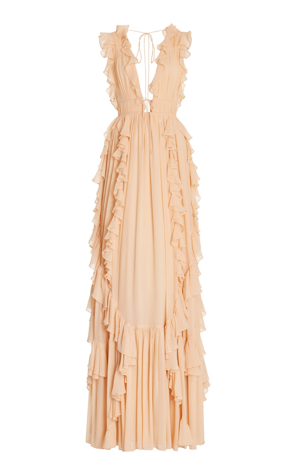 Florella Ruffled Silk Gown