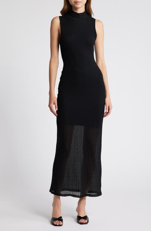 FRAME Mock Neck Mesh Maxi Dress