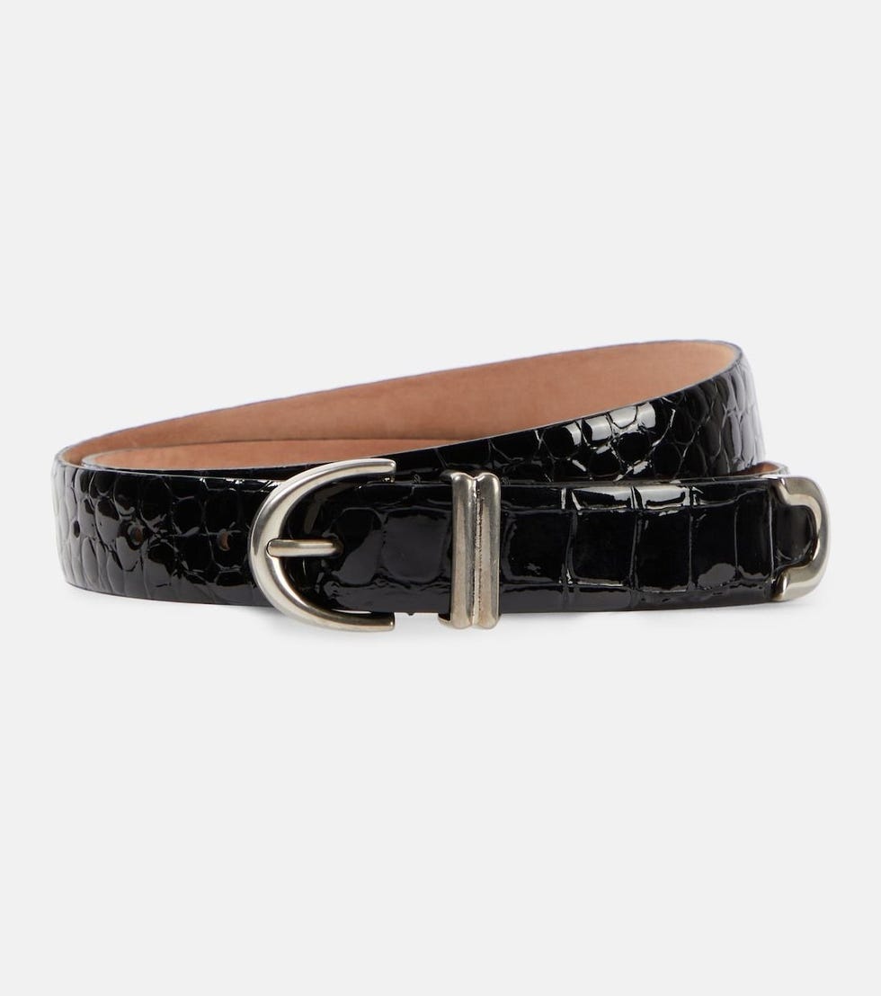 Bambi Croc-Effect Leather Belt