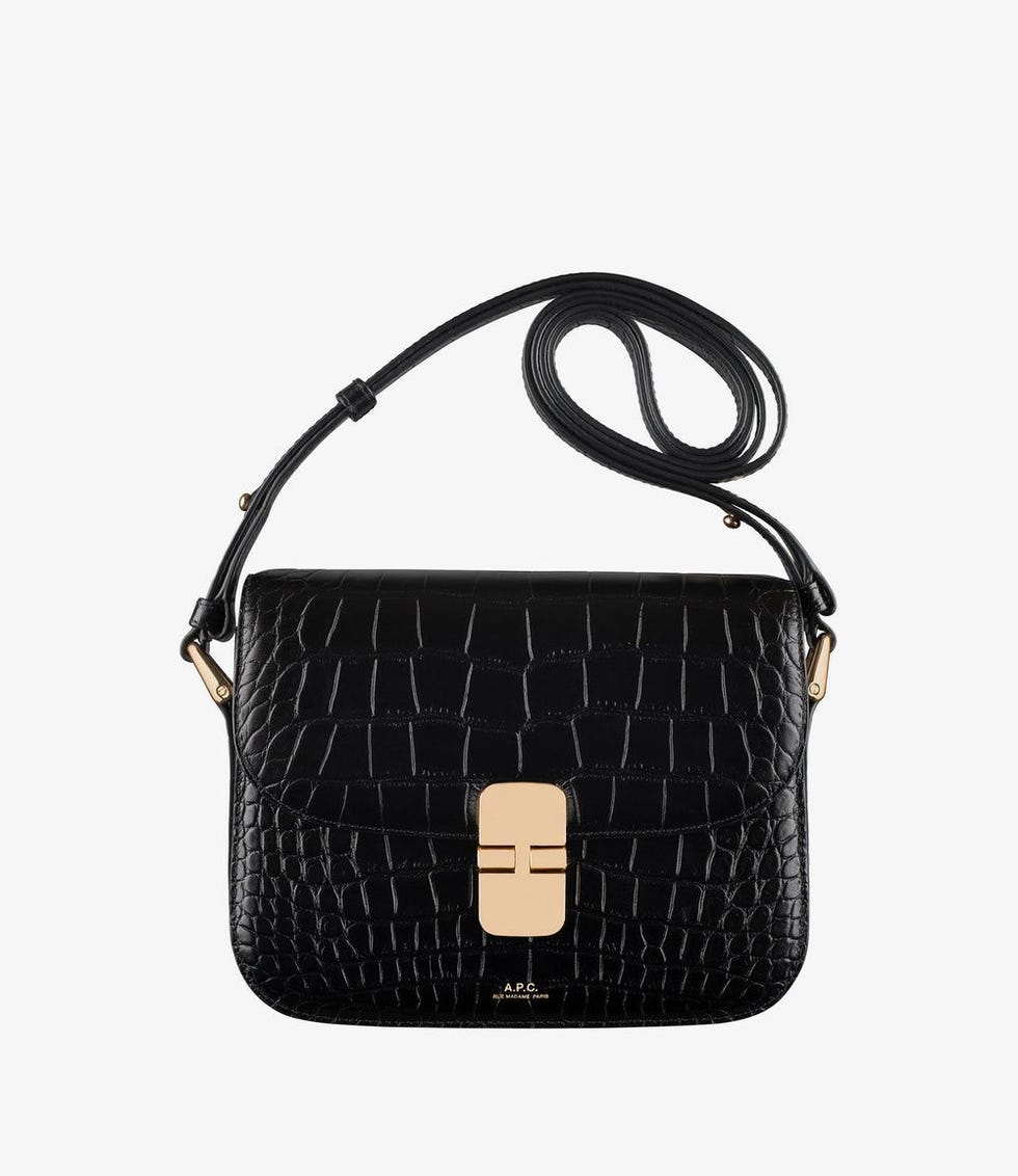 Black Croc Grace Small Bag