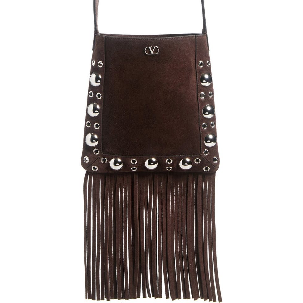 Nellcôte Fringe Stud Suede Crossbody Bag