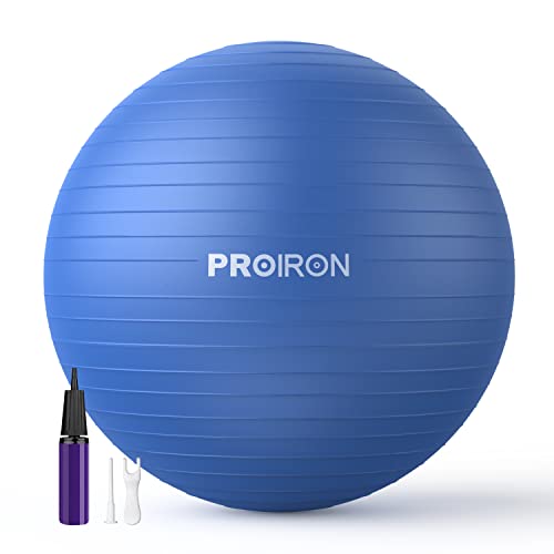 PROIRON Palla Fitness con Pattern di Pose, Fitball 55 cm 65 cm 75 cm con Pompa, Palla per Pilates, Esercizi, Ginnastica e Yoga