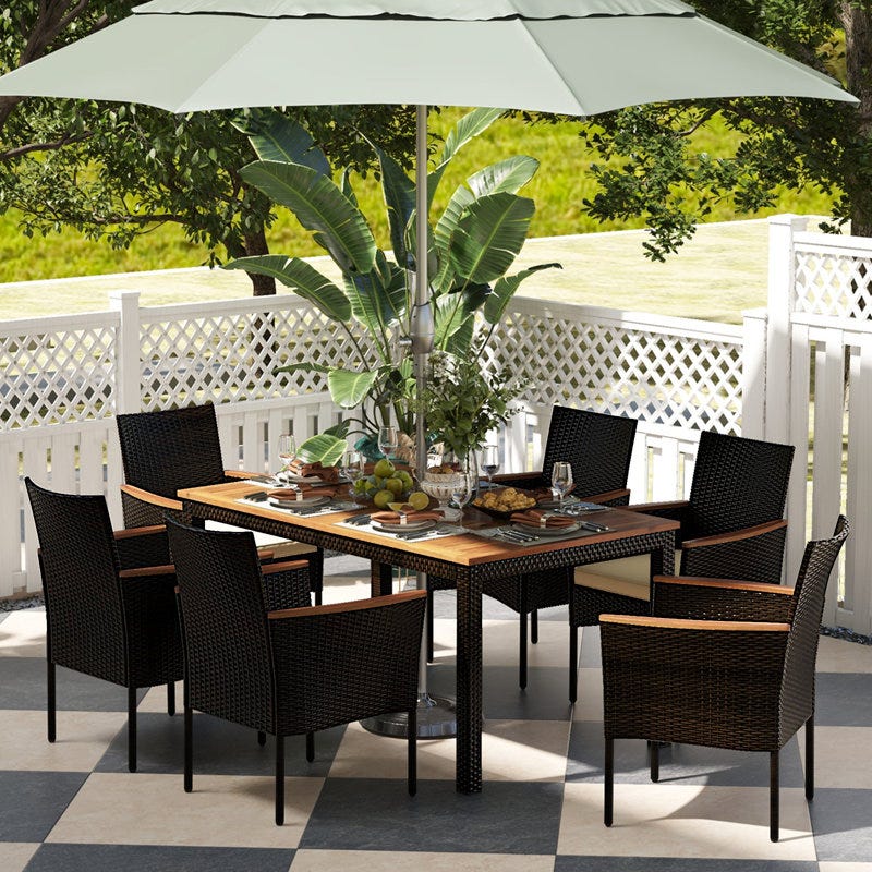 Kristain Rectangular 6-Person Outdoor Dining Set