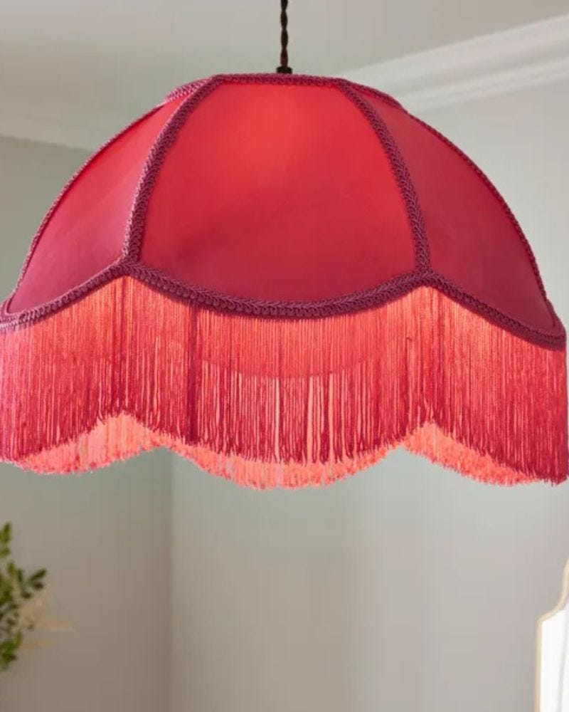 Fringed Velvet Lamp Shade