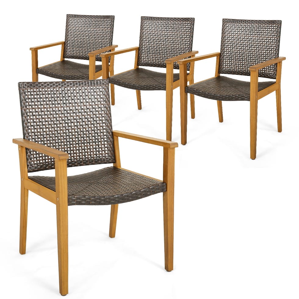 Outdoor Rattan Chair Set of 4 