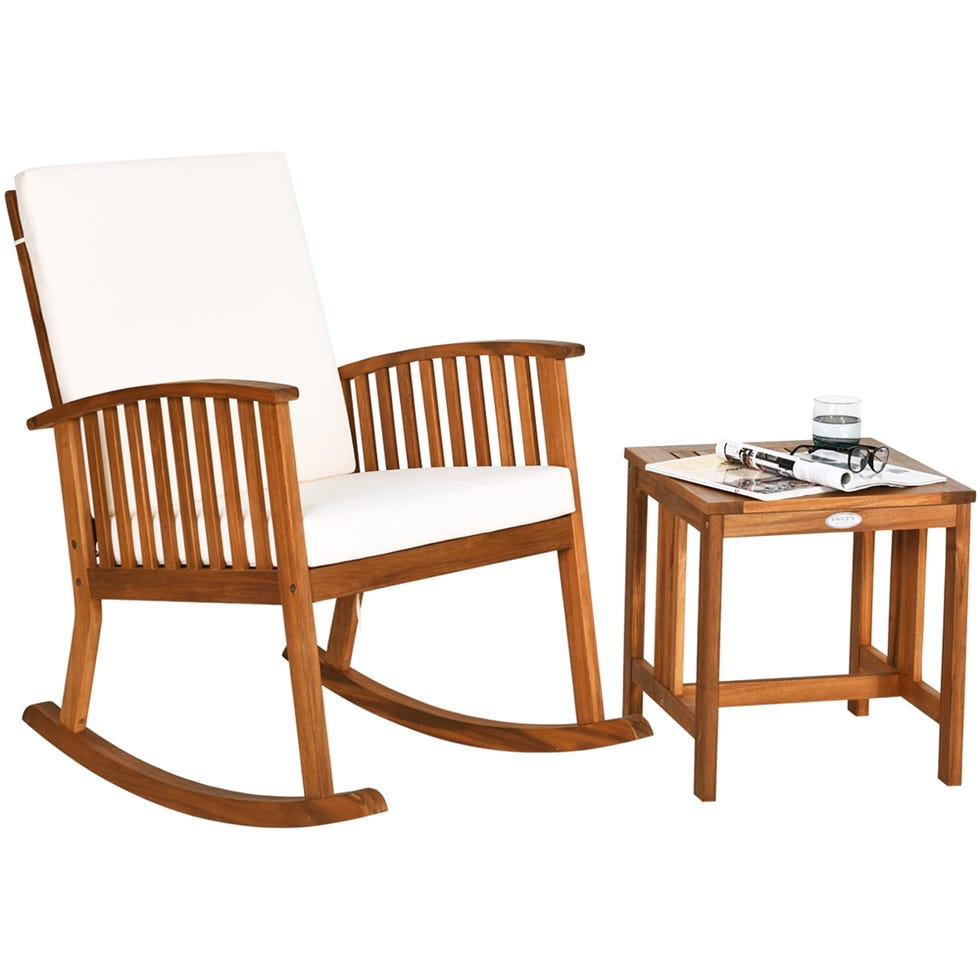 Teak Acacia Wood Outdoor Rocking Chair 