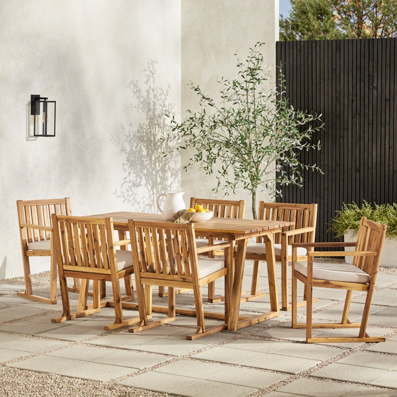 Dolena Rectangular 6-Person Dining Set with Cushions