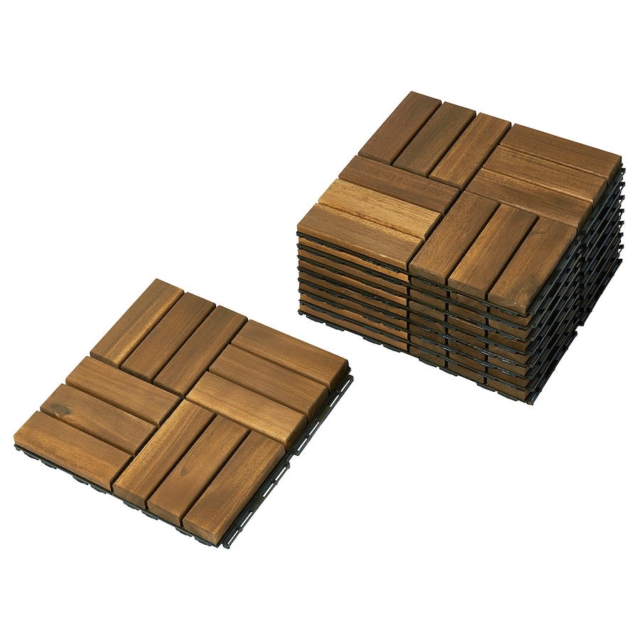 RUNNEN Outdoor Decking in Acacia, 9 sq. ft.