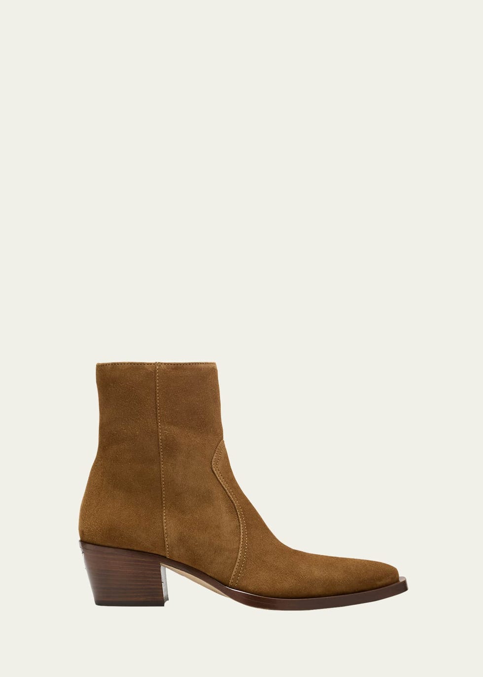 Suede Zip Ankle Boots